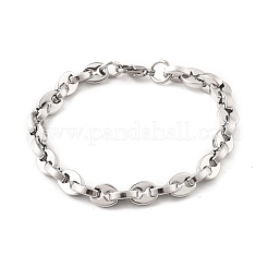304 Stainless Steel Coffee Bean Chain Bracelets for Women Men&nbsp;BJEW-F488-01P-02