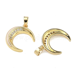 Brass Micro Pave Clear Cubic Zirconia Pendants&nbsp;KK-A294-04G-01
