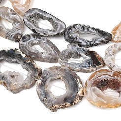 Natural Druzy Agate Slice Beads Strands&nbsp;G-K381-A02