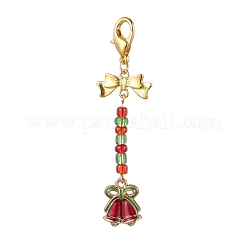 Christmas Theme Alloy Enamel Pendant Decorations&nbsp;HJEW-MZ00058