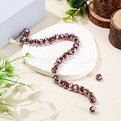 1 Strand Handmade Lampwork Inner Flower Rondelle Beads Strands&nbsp;LAMP-TA0002-72B