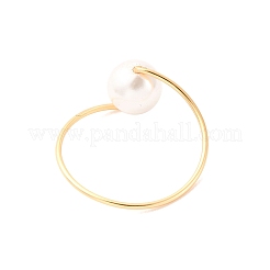 2Pcs Copper Wire Wrapped Shell Pearl Round Bead Finger Rings&nbsp;RJEW-JR00935