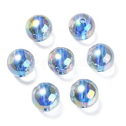UV Plating Transparent Rainbow Iridescent Acrylic Beads&nbsp;OACR-F004-01C