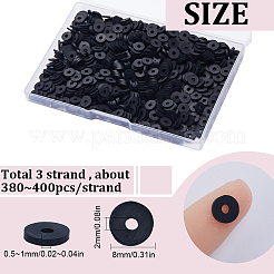 Flat Round Handmade Polymer Clay Beads&nbsp;CLAY-SC0001-58B-03