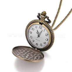 Alloy Flat Round with DAD Pendant Necklace Pocket Watch&nbsp;WACH-N012-22