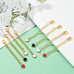 20Pcs 4 Colors Alloy Enamel Pendant Decoration&nbsp;HJEW-YW00070