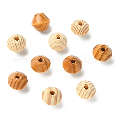 100Pcs 2 Colors Bicone Unfinished Natural Wood Beads&nbsp;WOOD-CJ0002-71
