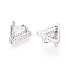 Brass Pave Cubic Zirconia Pendants&nbsp;KK-T071-48P