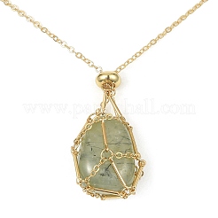 Brass Macrame Pouch Empty Stone Holder for Pendant Necklaces Making&nbsp;NJEW-TA00100-02