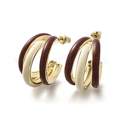 Brass C-Shaped Stud Earrings&nbsp;EJEW-A121-16G