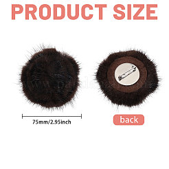 Faux Mink Fur Lapel Pins&nbsp;JEWB-WH0026-94B