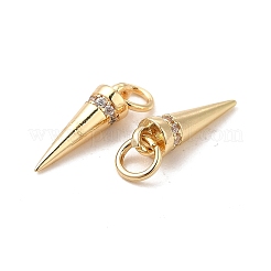 Rack Plating Brass Micro Pave Cubic Zirconia Charms&nbsp;KK-E081-17G