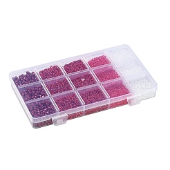 DIY 15 Grids ABS Plastic & Glass Seed Beads Jewelry Making Finding Beads Kits&nbsp;DIY-G119-02B