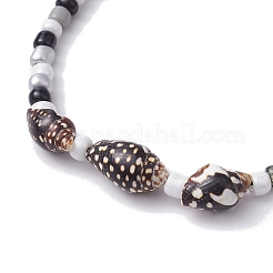 Natural Spiral Shell Braided Bead Bracelets&nbsp;BJEW-JB10386
