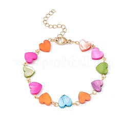 Natural Shell Link Chain Bracelet&nbsp;BJEW-C015-22G