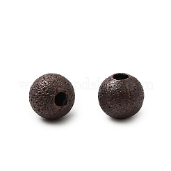 Red Copper Color Brass Textured Round Beads&nbsp;X-EC247-NFR