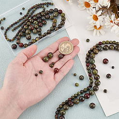 4 Strands 4 Styles Natural Dragon Blood Jasper Bead Strands&nbsp;G-OC0005-10
