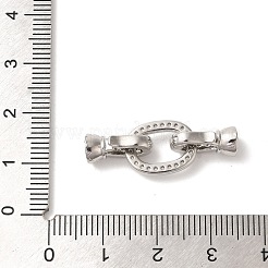 Brass Micro Pave Clear Cubic Zirconia Fold Over Clasps&nbsp;KK-A227-13P