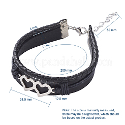 Unisex Retro Leather Cord Multi-strand Bracelets&nbsp;BJEW-JB04862