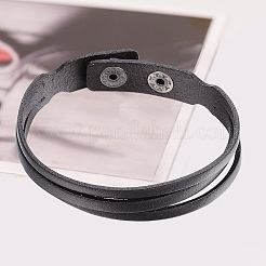 1Pc Leather Cord Snap Bracelets&nbsp;BJEW-CL0001-01