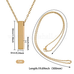 304 Stainless Steel Rectangle Pendant Urn Ashes Necklaces&nbsp;NJEW-WH0036-031G