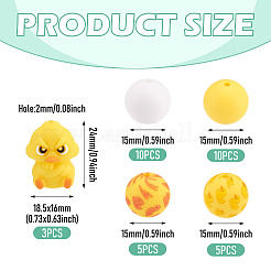 33Pcs 5 Styles Silicone Beads&nbsp;FIND-TA0010-85