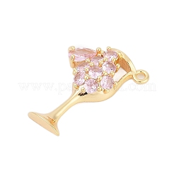 Brass Micro Pave Cubic Zirconia Pendants&nbsp;ZIRC-P122-06G-02