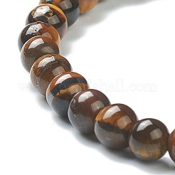 Natural Tiger Eye Beaded Stretch Bracelets&nbsp;X-BJEW-D446-B-32