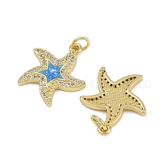 Brass Micro Pave Cubic Zirconia Enamel Pendants&nbsp;KK-L249-04G-02