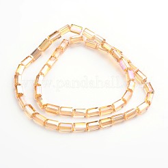 AB Color Plated Faceted Cuboid Electroplate Glass Beads Strands&nbsp;EGLA-F109-A02