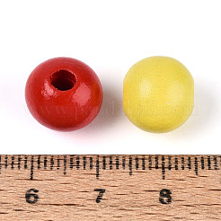 Autumn Spray Painted Schima Wood Beads&nbsp;WOOD-T033-03M-01