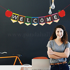 Welocome & School Supplies Paper Banners&nbsp;DIY-WH0453-42