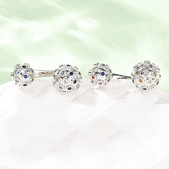 Brass Micro Pave Cubic Zirconia Stud Earrings&nbsp;EJEW-D351-13P-01
