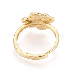 Flower Brass Enamel Adjustable Rings Setting&nbsp;KK-T079-17G