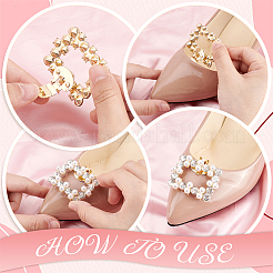 4Pcs 2 Style Plastic Imitation Pearl Shoe Decoration&nbsp;AJEW-PH0011-47