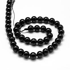 Natural Black Tourmaline Beads Strands&nbsp;G-P132-16-10mm
