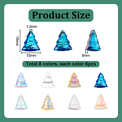 48Pcs 8 Colors Glass Charms&nbsp;GLAA-PH0003-93