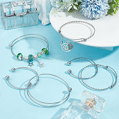 6Pcs 3 Styles 304 Stainless Steel Expandable Bangle Making&nbsp;STAS-OC0001-28