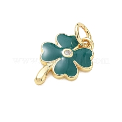 Brass Micro Pave Clear Cubic Zirconia Charms&nbsp;CU-CBADD0C-09G-02
