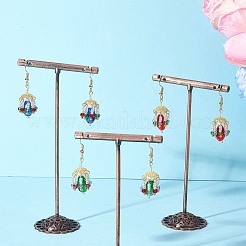 Glass Lantern Dangle Earrings&nbsp;EJEW-MZ00629