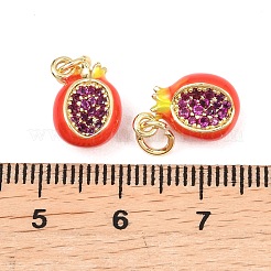 Brass Micro Pave Cubic Zirconia Charms&nbsp;KK-C250-04