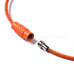 Spray Painted 201 Stainless Steel Wire Cable Keychains&nbsp;BJEW-T019-01I