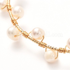 Natural Pearl Braided Bangle for Girl Women&nbsp;BJEW-JB06830-02