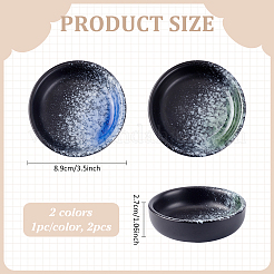 2Pcs 2 Colors Porcelain Ink Dish&nbsp;AJEW-PH0010-32