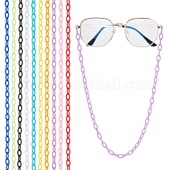 20 Strands 10 Colors Opaque Acrylic Cable Chains&nbsp;SACR-PH0002-11