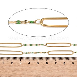 304 Stainless Steel Enamel Dapped Chain Oval Link Chains&nbsp;CHS-K021-15G-11