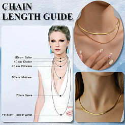 4Pcs Brass Flat Snake Chain Necklaces for Women Men&nbsp;NJEW-BBC0001-38
