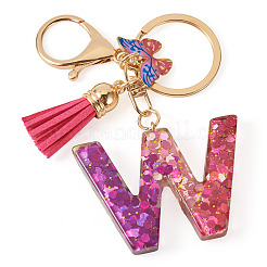 Alloy Resin Butterfly Keychains&nbsp;KEYC-TADJ0002-02G-W