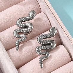 304 Stainless Steel Snake Clip-on Earrings&nbsp;EJEW-B116-03P
