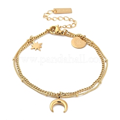 304 Stainless Steel Multi-strand Chain Bracelets&nbsp;BJEW-Z084-02G